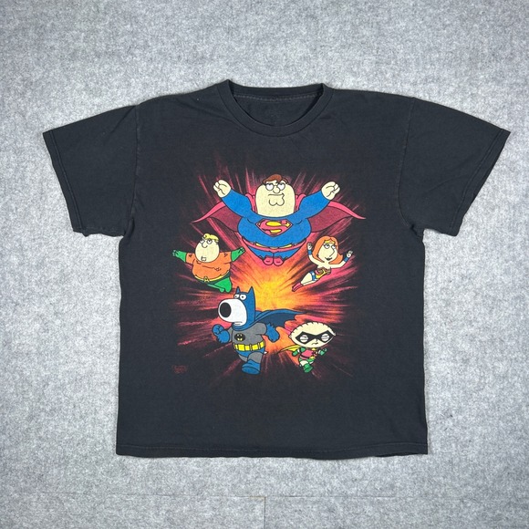 Family Guy Other - Family Guy T Shirt Mens large Black DC Comics Justice League Mashup